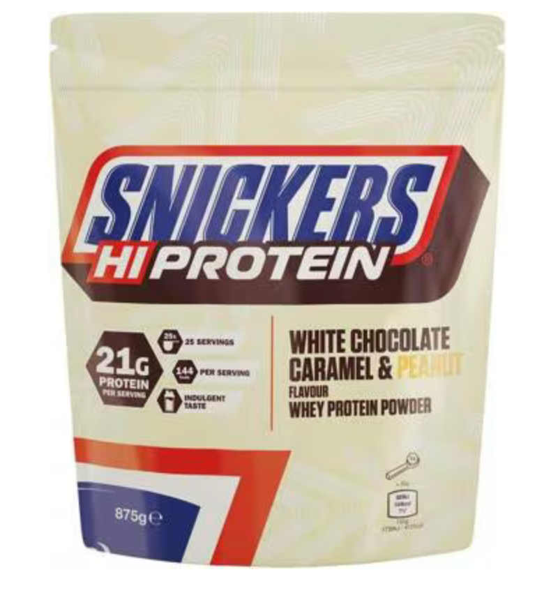 Snickers White Protein Powder 875g/455g - White Chocolate, Caramel & Peanut