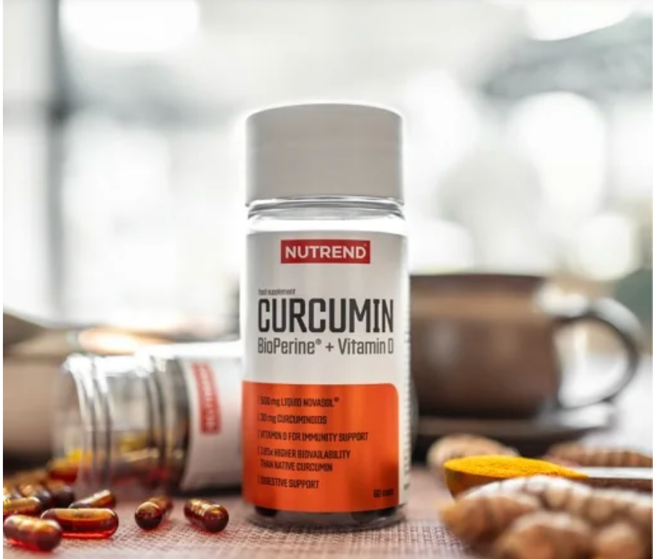 Nutrend Curcumin + Bioperine + Vitamin D, 60 Kapseln
