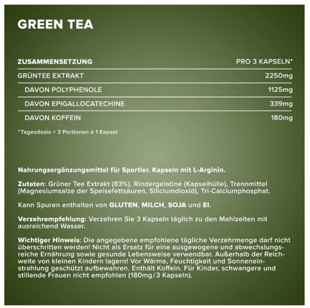 IronMaxx Green Tea 130 capsules