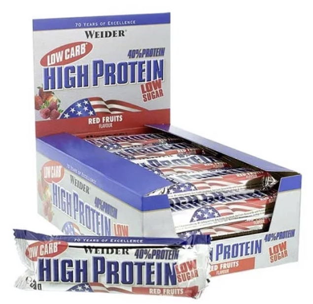 Weider Low Carb High Protein 40% Bars 24x50g