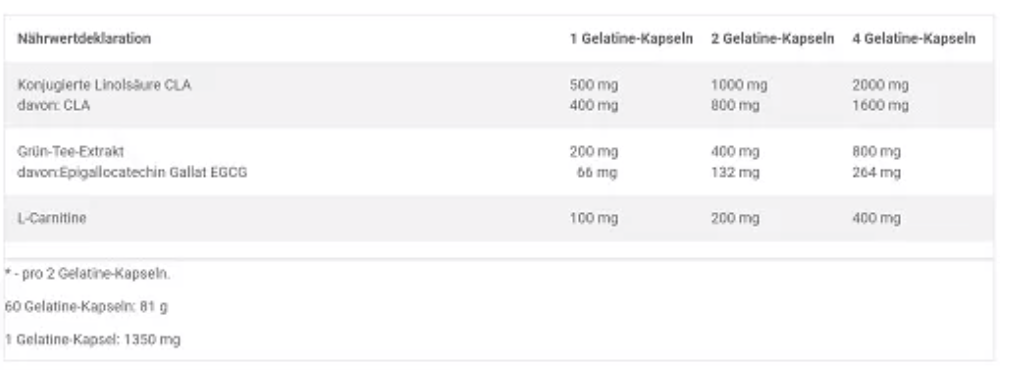 Olimp CLA with Green Tea plus L-Carnitine 60 Kapseln